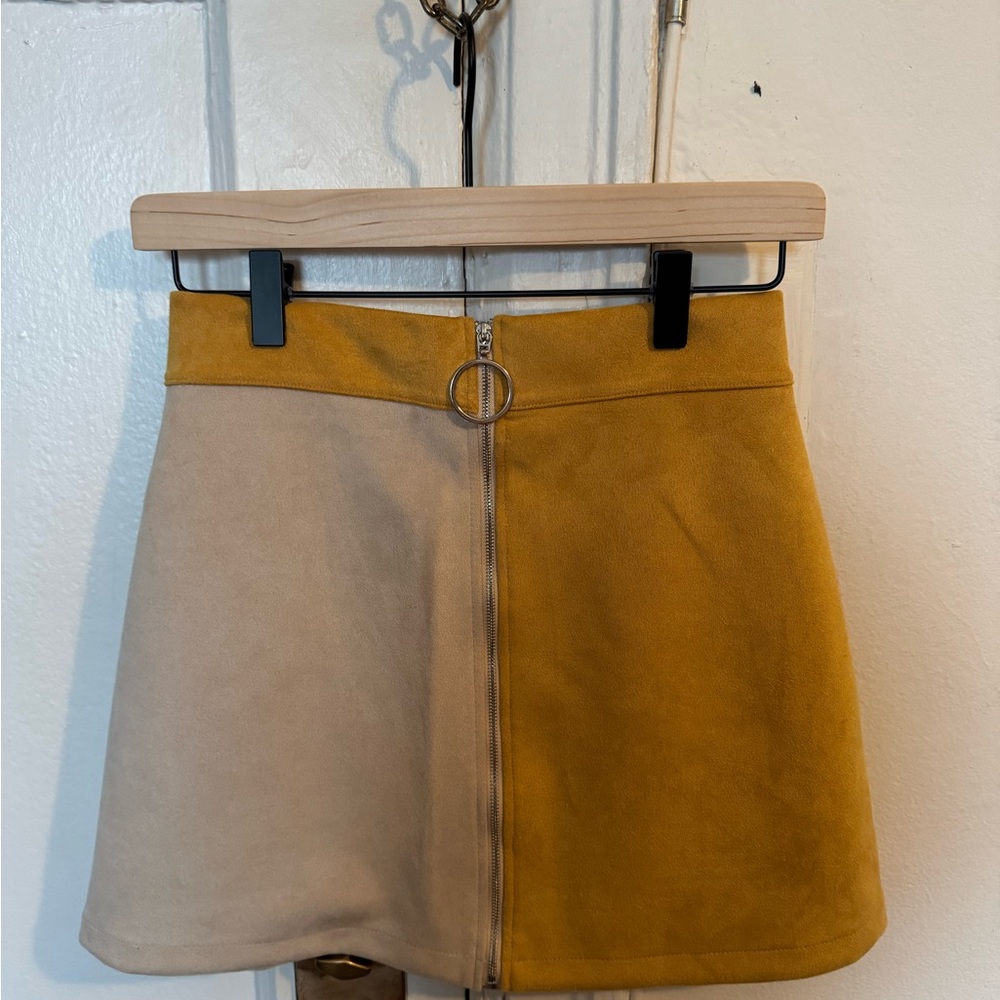 Two-Tone Yellow and Tan Skirt